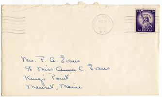 Letter from Anne T. Evans and Joseph M. Evans to Anna R. Evans, 1956 August 22