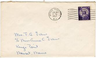 Letter from Anne T. Evans and Joseph M. Evans to Anna R. Evans, 1957 August 23