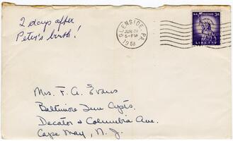 Letter from Anne T. Evans and Joseph M. Evans to Anna R. Evans, 1958 June 28