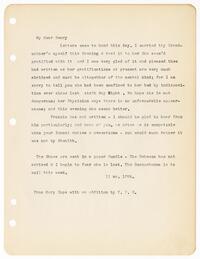 Letter from Thomas Pim Cope and Mary Drinker Cope to Henry Cope, November 10