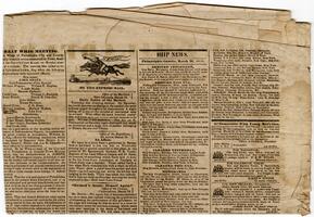 Ship News clipping in the Philadelphia Gazette, 1838 March 20