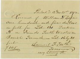Financial record of William D. Cope, 1872 December 21