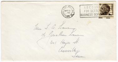 Letter from Joseph M. Evans to Anna R. Evans, 1968 May 13