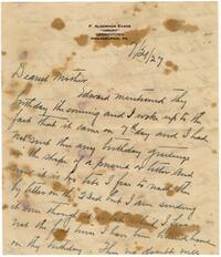 Letter from Francis Algernon Evans to Rachel R. Cope Evans, 1927 July 21