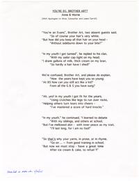 You're 85, Brother Art? Poem from Joseph M. Evans and Anne T. Evans to Arthur Evans, 2005 February 26