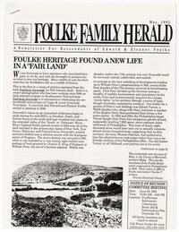 Article in the Foulke Family Herald, 1992 May