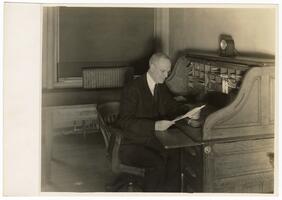 Photograph of Francis A. Evans at his desk