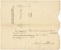 Lot surveyed for Thomas Pim Cope by Samuel S. Cains, 1833 June 14