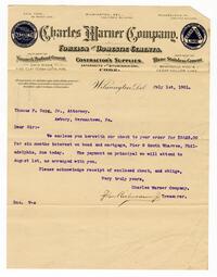 Letter from the Charles Warner Company to Thomas P. Cope Jr., 1901 July 1