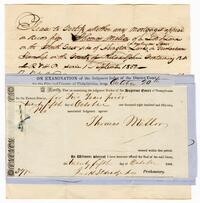 Court certification regarding Thomas Mellon, 1852 October 28