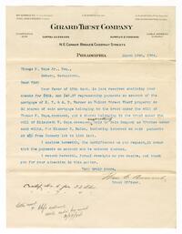 Letter from the Girard Trust Company to Thomas P. Cope Jr., 1904 March 19