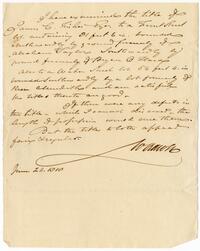 Letter from William Rawls, 1818 June 26