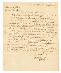 Letter from C. F. Bagge to Thomas P. Cope, 1833 July 22