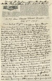 Letter to George Washington Taylor, 1849-02-02