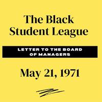 The Black Student League Letter to the Board of Managers (Instagram post)