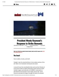 President Raymond's Response to Strike Demands