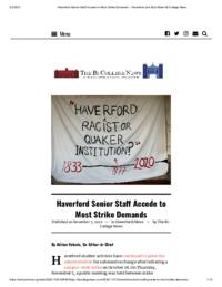 Haverford Senior Staff Accede to Most Strike Demands