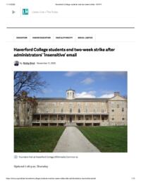 Haverford College Students End Two-Week Strike After Administrators' "Insensitive" Email