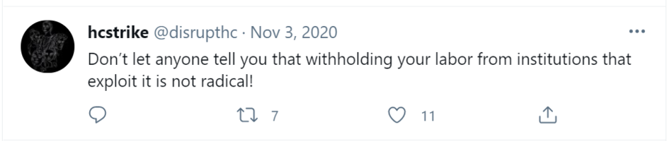Withholding your labor tweet