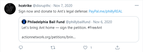 Philadelphia Bail Fund tweet