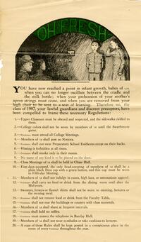 Freshman rules for the class of 1908