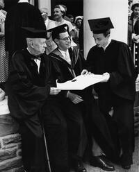 W.W. Comfort, Howard Comfort, and W.W. Comfort II at 1954 Commencement (2 of 2)