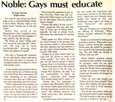 Noble: Gays must educate