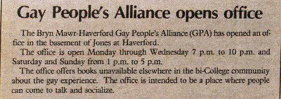 Gay People's Alliance opens office