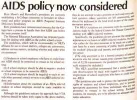 AIDS policy now considered