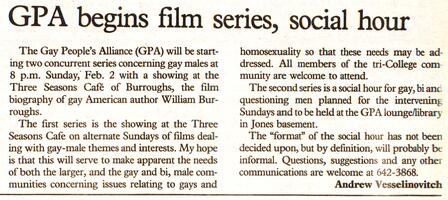 GPA beings film series, social hour