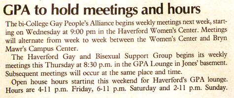 GPA to hold meetings and hours