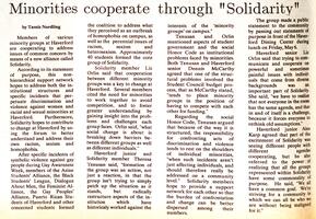 Minorities cooperate through "Solidarity"