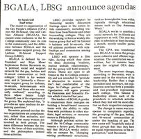 BGALA, LBSG annouce agendas