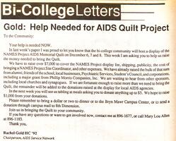 Gold: Help Needed for AIDS Quily Project