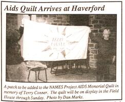 AIDS Quilt Arrives at Haverford