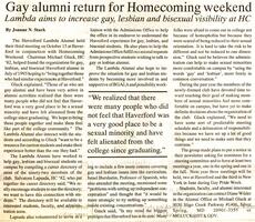 Gay alumni return for Homecoming weekend