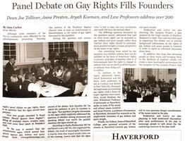 Panel Debate on Gay Rights Fills Founders