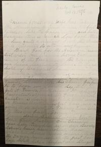 Letter from M. + P. Phillips to Rufus Jones 1898 October 12