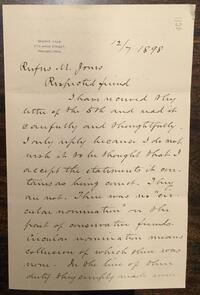 Letter from George Vaux to Rufus Jones 1898 December 7