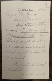 Letter from K. P. Ellisie to Rufus Jones 1897 November 10