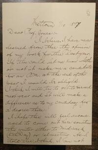 Letter from J. Harvey Hamies to Rufus Jones 1897 January 10