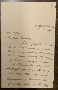 Letter from J. Rendel Harris to Rufus Jones 1897 July 13