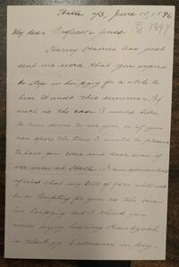 Letter from Henry J. Harris to Rufus Jones 1897 June 10