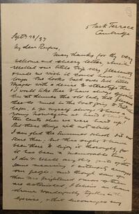 Letter from J. Rendel Harris to Rufus Jones 1897 September 23