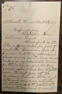 Letter from Isaac Morris to Rufus Jones 1897 March 13