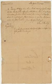 Pemberton's Letter from Samuel Burling, May 5, 1757