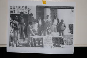 1977 protest photograph on Founders Hall 2