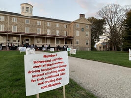 Poster of Strike Slogans on Founders Green 1