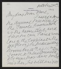 Ellen Morris Zook letter to Margaret Tyler Paul