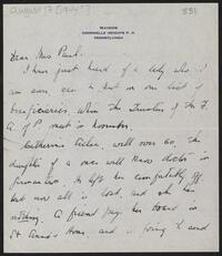 Gladys Connelly letter to Margaret Tyler Paul